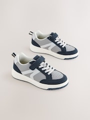 Blue Touch Fastening Elastic Lace Trainers - Image 3 of 8