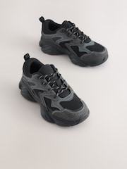Black Standard Fit (F) Lace Up Trainers - Image 3 of 6