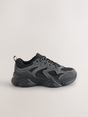 Black Standard Fit (F) Lace Up Trainers - Image 4 of 6