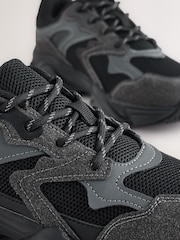 Black Standard Fit (F) Lace Up Trainers - Image 5 of 6