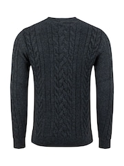 Blå - Weird Fish Alford Cable Knit Crew Neck Jumper - Bilde 7 av 7