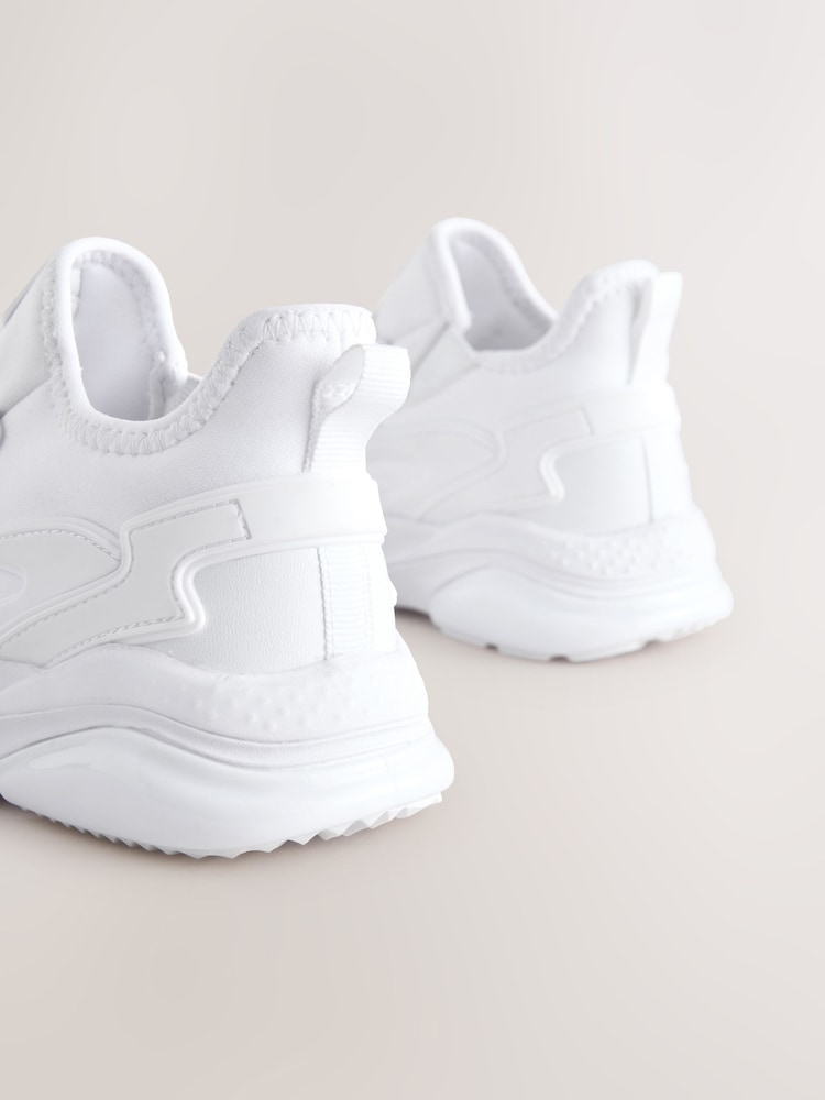 Buy White Standard Fit (F) Elastic Lace Trainers from the Next UK