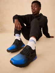 Black Blue Ombre Standard Fit (F) Elastic Lace Trainers - Image 5 of 6