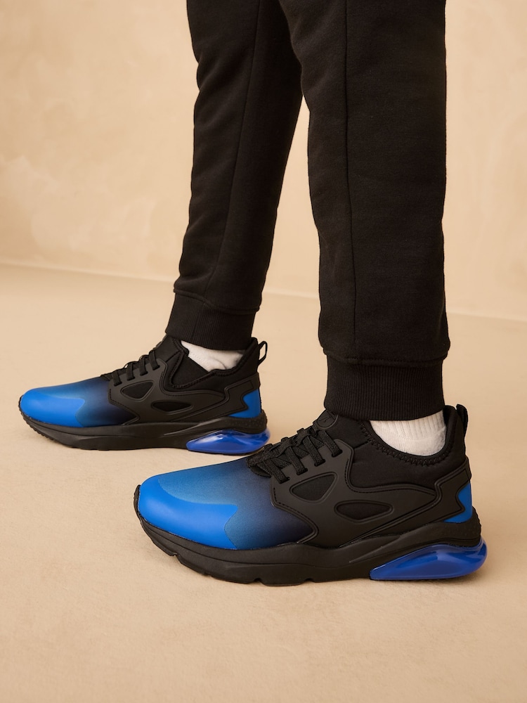 Black Blue Ombre Standard Fit (F) Elastic Lace Trainers - Image 6 of 6 Black Blue Ombre Standard Fit (F) Elastic Lace Trainers - Image 6 of 6