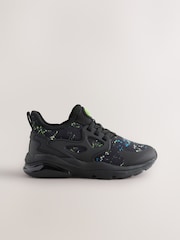 Black Blue Splat Standard Fit (F) Pull On Trainers - Image 2 of 7