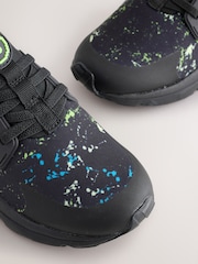 Black Blue Splat Standard Fit (F) Pull On Trainers - Image 6 of 7