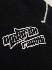 Reiss Black Boom 9-13 yrs Unisex Fit McLaren F1 Team Varsity Wool-Cashmere Cardigan - Image 7 of 8