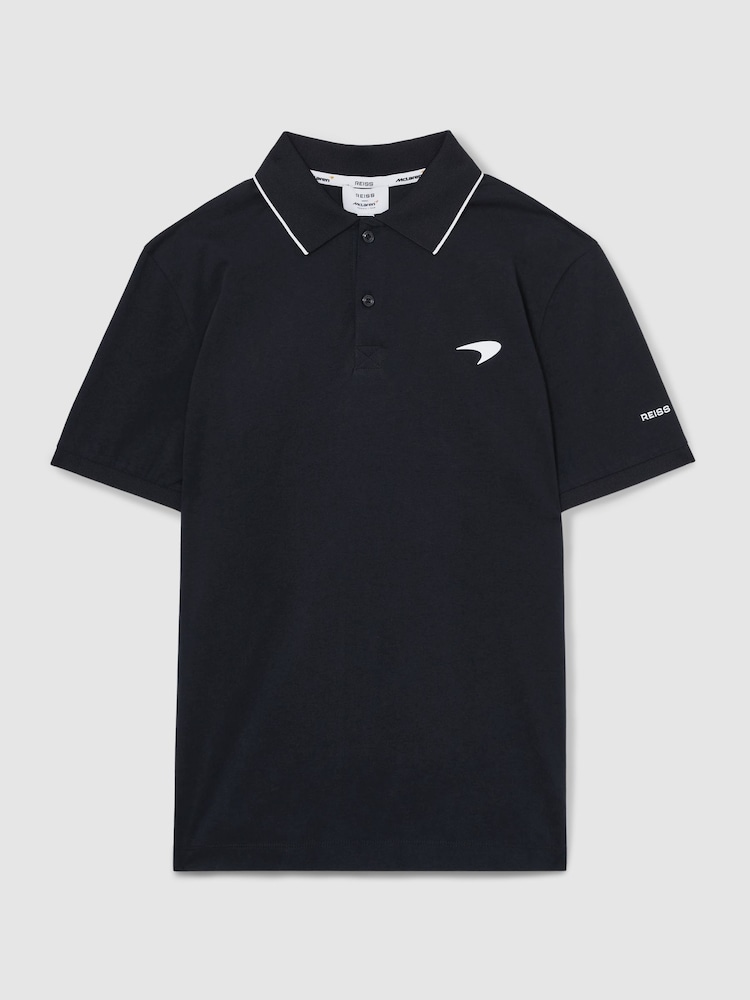 Reiss Navy Crypto McLaren F1 Team Cotton Polo Shirt - Image 2 of 7