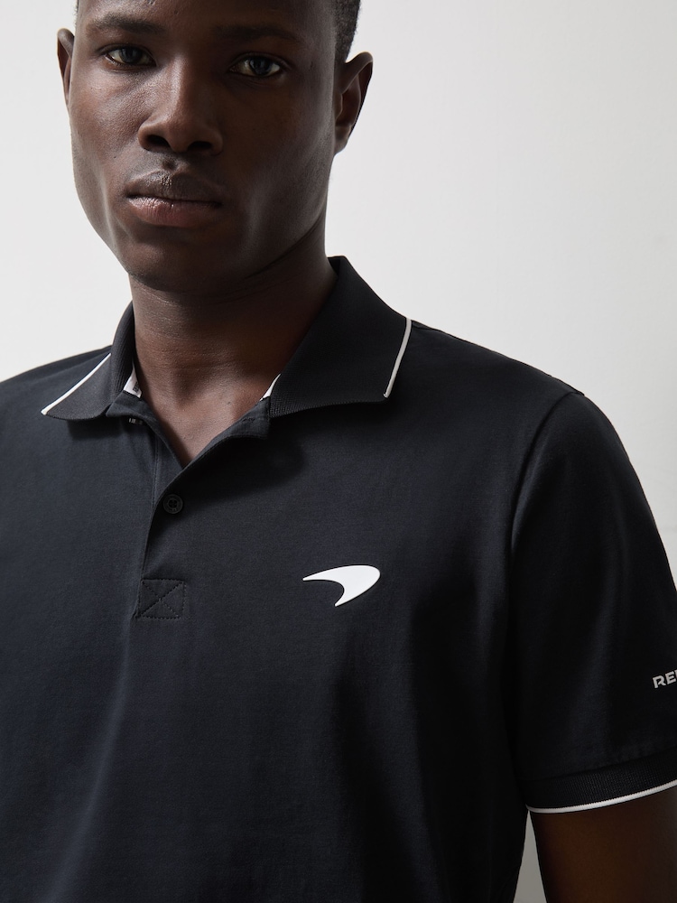 Reiss Navy Crypto McLaren F1 Team Cotton Polo Shirt - Image 3 of 7