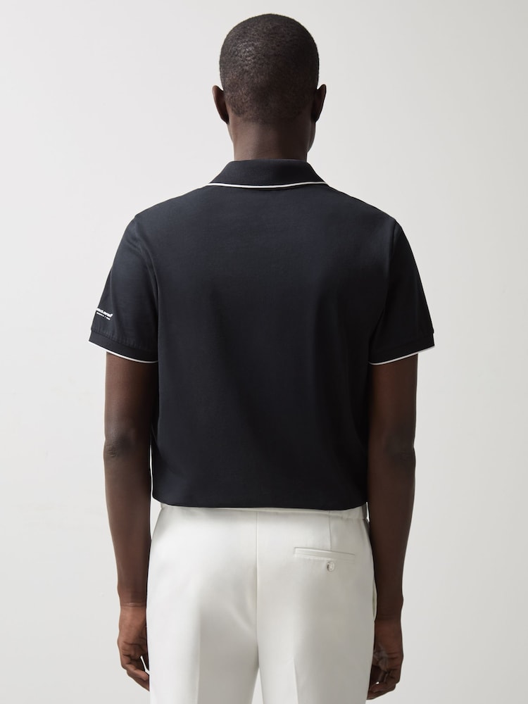 Reiss Navy Crypto McLaren F1 Team Cotton Polo Shirt - Image 4 of 7