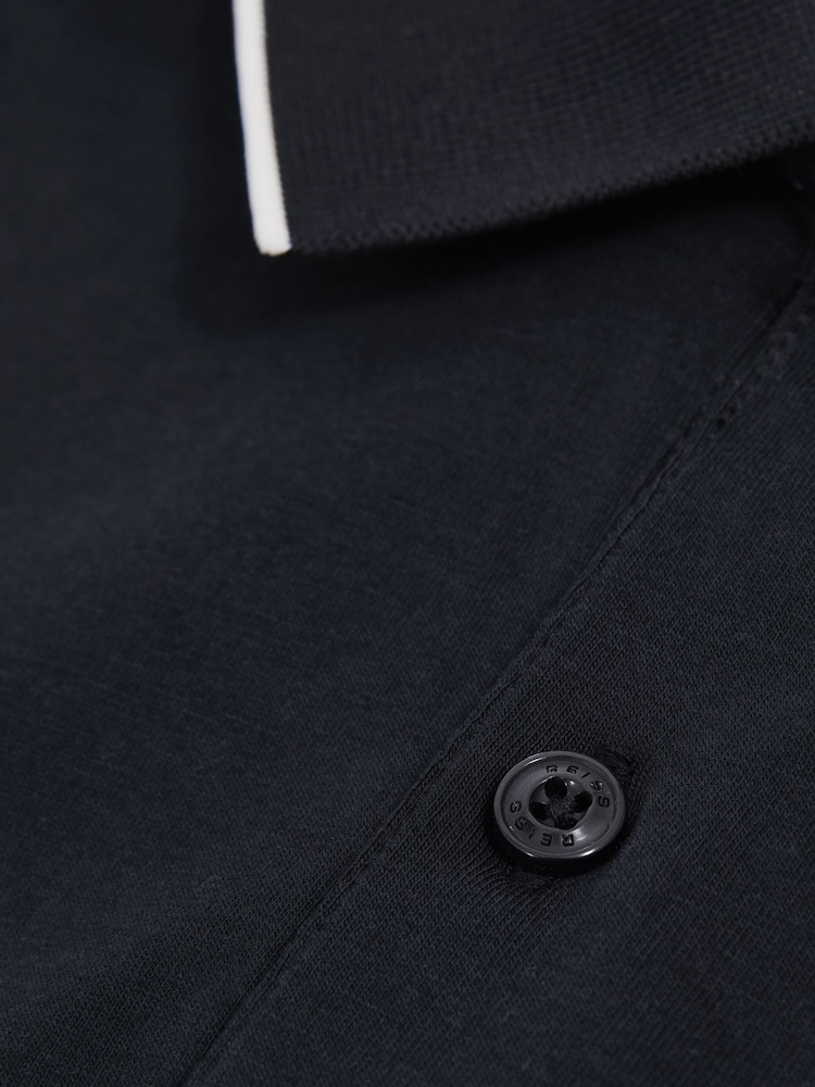 Reiss Navy Crypto McLaren F1 Team Cotton Polo Shirt - Image 7 of 7