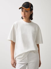 Reiss White Nakata McLaren F1 Team Oversize Logo T-Shirt Unisex Fit - Image 1 of 8
