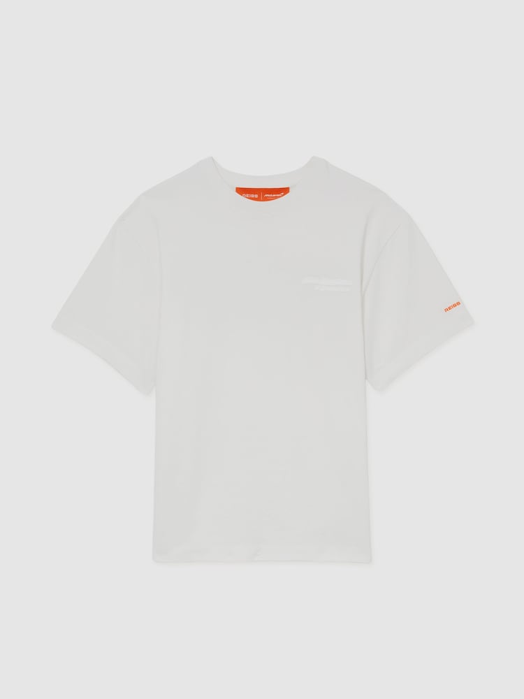 Reiss White Nakata McLaren F1 Team Oversize Logo T-Shirt Unisex Fit - Image 2 of 8