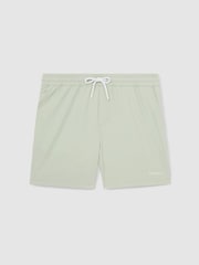 Reiss Mint Green Cove Logo Print Swim Shorts - Image 2 of 5