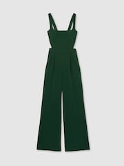 Reiss Green Dion Wide-Leg Cut-Out Jumpsuit - Image 2 of 7