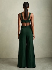 Reiss Green Dion Wide-Leg Cut-Out Jumpsuit - Image 4 of 7