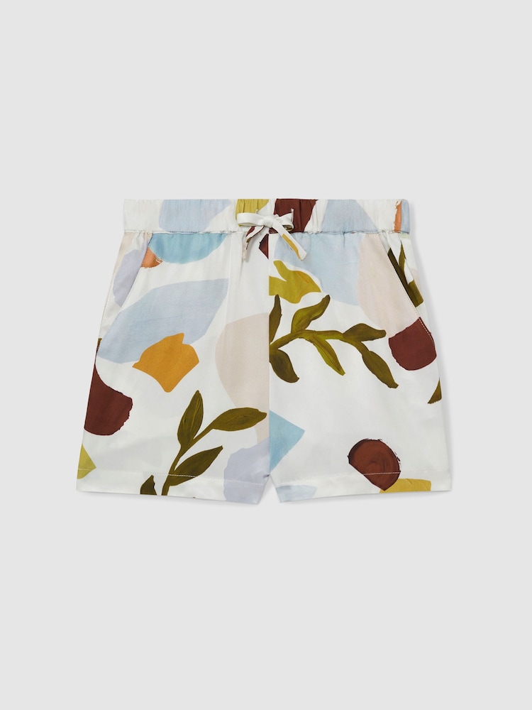 Reiss Multi Tommi Printed Drawstring-Waist Shorts - Image 1 of 4