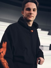 Reiss Black Zak McLaren F1 Team Oversize Toggle Hoodie Unisex Fit - Image 1 of 10