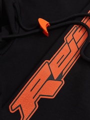 Reiss Black Zak McLaren F1 Team Oversize Toggle Hoodie Unisex Fit - Image 10 of 10