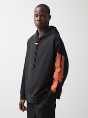 Reiss Black Zak McLaren F1 Team Oversize Toggle Hoodie Unisex Fit - Image 3 of 10