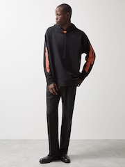 Reiss Black Zak McLaren F1 Team Oversize Toggle Hoodie Unisex Fit - Image 4 of 10