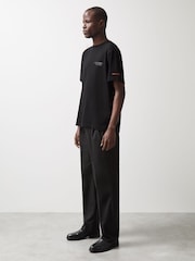 Reiss Black Nakata McLaren F1 Team Oversize Logo T-Shirt Unisex Fit - Image 3 of 8