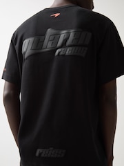 Reiss Black Nakata McLaren F1 Team Oversize Logo T-Shirt Unisex Fit - Image 4 of 8