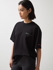 Reiss Black Nakata McLaren F1 Team Oversize Logo T-Shirt Unisex Fit - Image 5 of 8