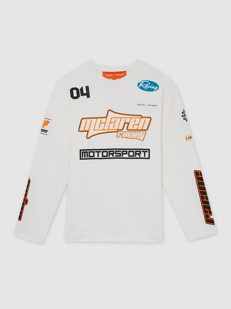 Reiss White Oval McLaren F1 Team Cotton Logo T-Shirt Unisex Fit - Image 2 of 8