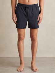 Reiss Navy Cove Logo Print Swim Shorts - Image 3 of 7
