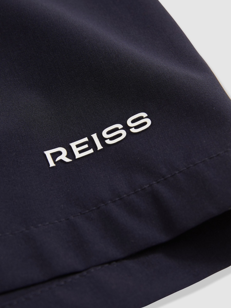 Reiss Navy Cove Logo Print Swim Shorts - Image 7 of 7