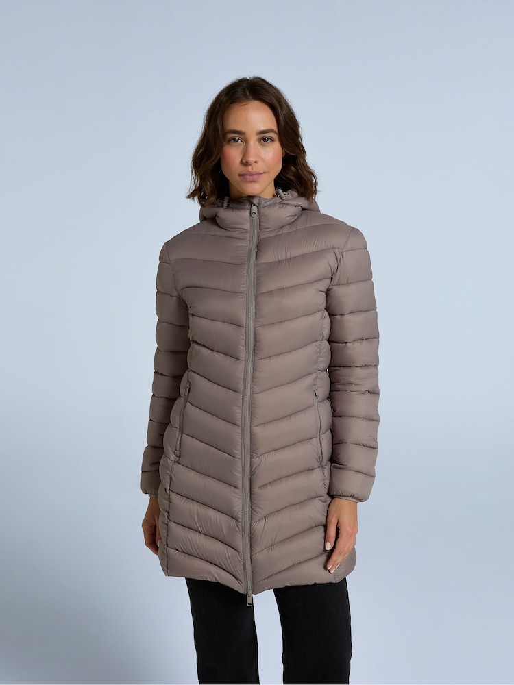 Animal Brown Womens Frankie Padded Longline Jacket - Image 1 of 4