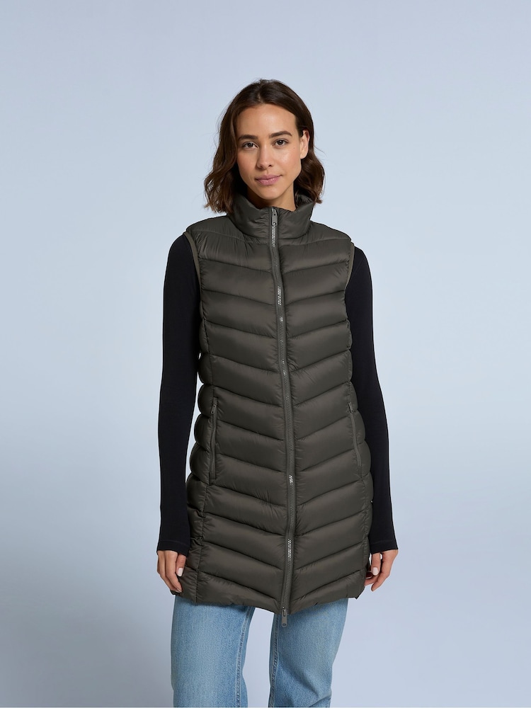Animal Green Womens Frankie Padded Longline Gilet - Image 1 of 4