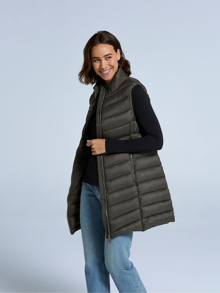 Animal Green Womens Frankie Padded Longline Gilet - Image 2 of 4
