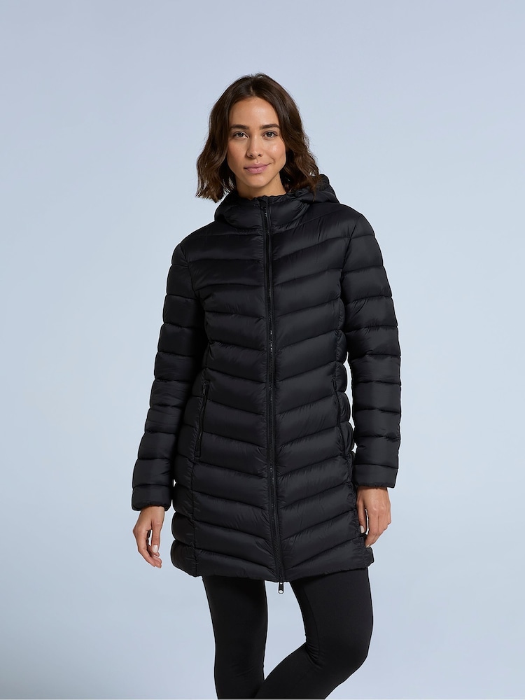 Animal Black Frankie Womens Padded Longline Jacket - Image 1 of 4