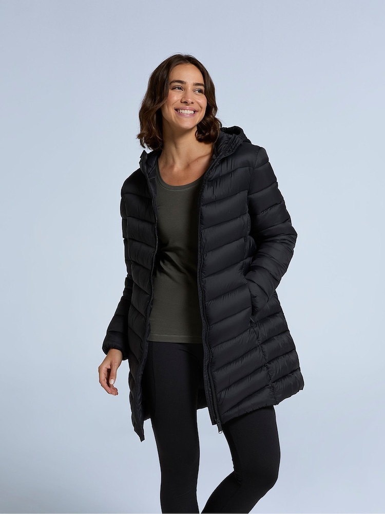 Animal Frankie Damen wattierte Longline-Jacke - Bild 4 von 4 Animal Frankie Damen wattierte Longline-Jacke - Bild 4 von 4