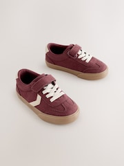 Red Burgundy Standard Fit (F) Touch Fastening Elastic Lace Trainers - Image 1 of 6