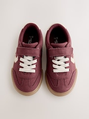 Red Burgundy Standard Fit (F) Touch Fastening Elastic Lace Trainers - Image 3 of 6