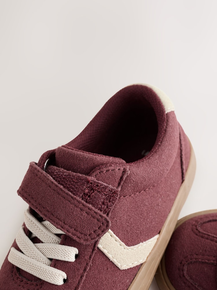 Red Burgundy Standard Fit (F) Touch Fastening Elastic Lace Trainers - Image 6 of 6
