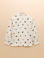Joules Girls' Burnham Cream Funnel Neck Sweatshirt - Image 2 of 4