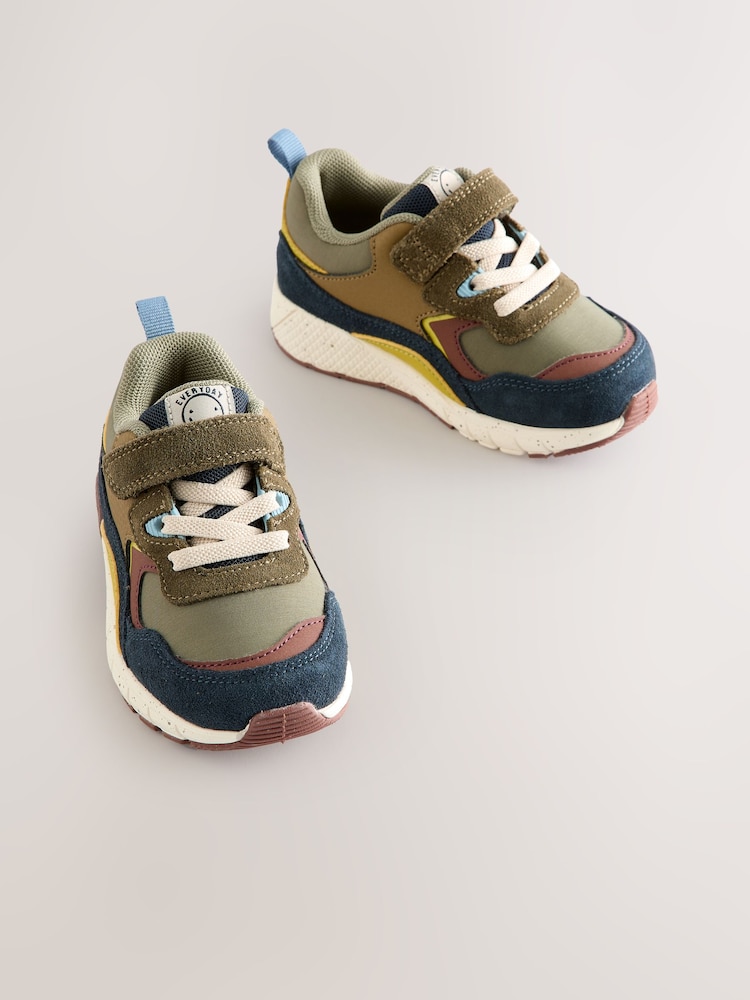 Green Khaki Elastic Lace Trainers - Image 1 of 5