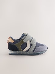 Navy Blue Touch Fastening Light Up Trainers - Image 1 of 6