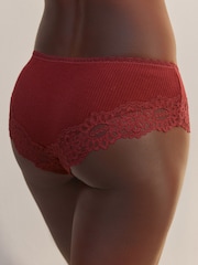Blue/Pink Hipster Lacetop Rib Knickers 3 Pack - Image 5 of 11