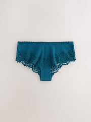 Blue/Pink Hipster Lacetop Rib Knickers 3 Pack - Image 9 of 11