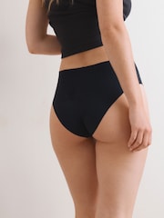 Black High Rise High Leg Cotton Rich No VPL Knickers 3 Pack - Image 5 of 12