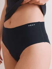 Black High Rise High Leg Cotton Rich No VPL Knickers 3 Pack - Image 6 of 12