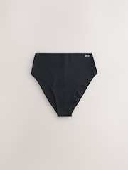 Black High Rise High Leg Cotton Rich No VPL Knickers 3 Pack - Image 8 of 12