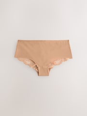 Black/White/Praline Nude Short No VPL Lace Back Briefs 3 Pack - Image 8 of 11