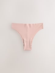 Cream/Pink/Black Brazilian Cotton Rich No VPL Knickers 3 Pack - Image 5 of 11