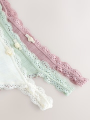 Ecru/Pink Thong Seamfree Pointelle Knickers 3 Pack - Image 11 of 12